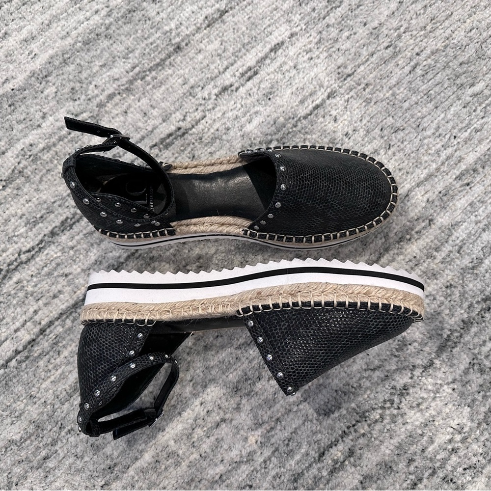 JLo Lisly snakeskin black espadrille platform